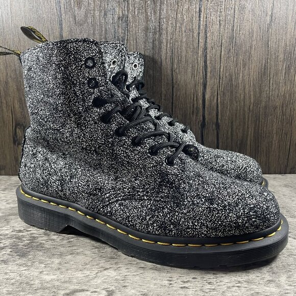 Dr Martens 1460 Pascal Black White Paint Splash 8-eyelet Boots Women’s 10 - Picture 1 of 9